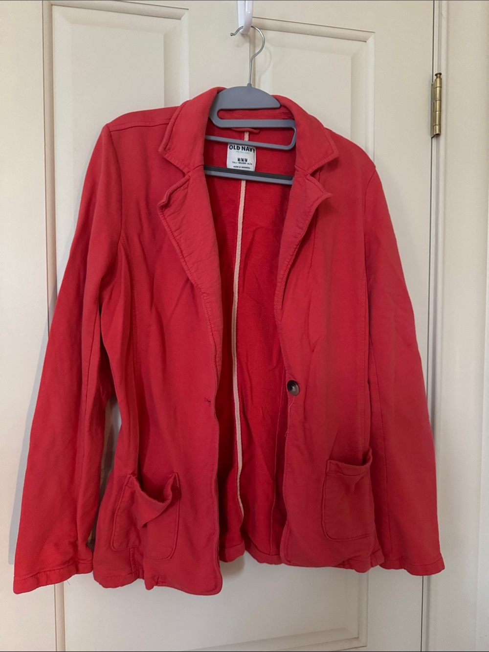 Old Navy Bright Red Cotton Blazer Jacket